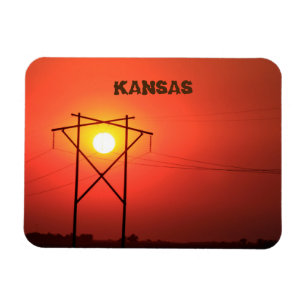 Kansas Red Sunset Magnet