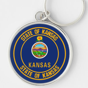 Kansas Round Emblem Key Ring
