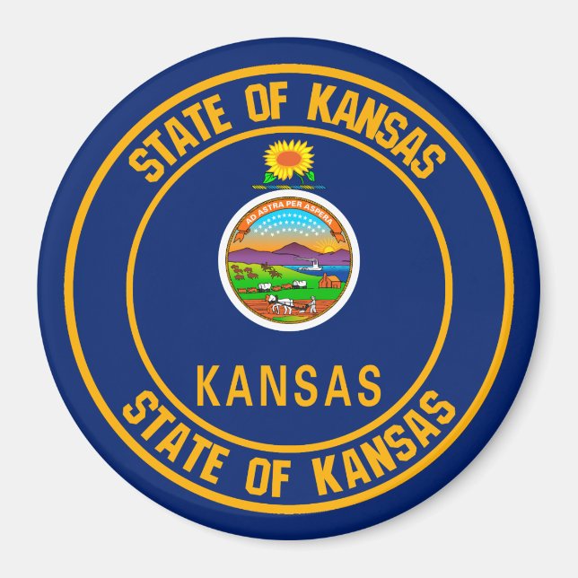 Kansas Round Emblem Magnet (Front)