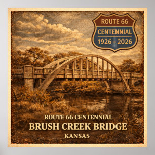 Kansas Route 66 Brush Creek Bridge Poster