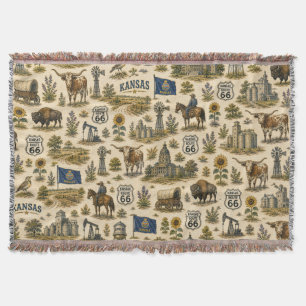 Kansas Route 66 Prairie Comfort Throw Blanket