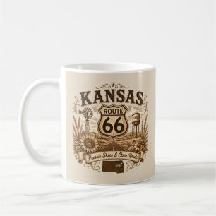 Kansas Route 66 Prairie Morning Drive Coffee Mug