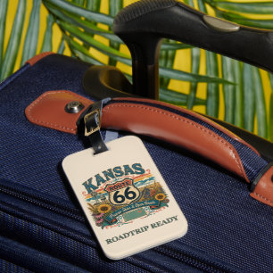 Kansas Route 66 Sunflower Travel Essential Luggage Tag