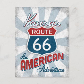 Kansas Route 66 Vintage America Postcard