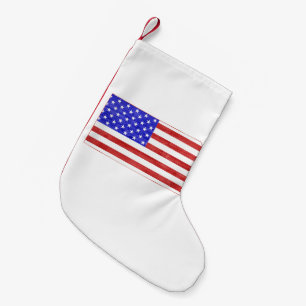 Kansas Shaped American Flag Small Christmas Stocking