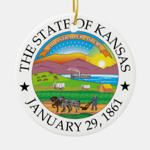 Kansas sign ceramic ornament
