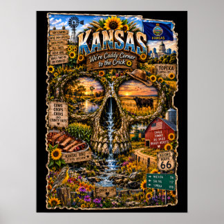 Kansas Skull Art Print | State of Mind