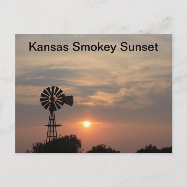 Kansas Smokey Sunset Postcard (Front)