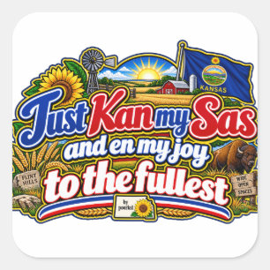 Kansas square sticker