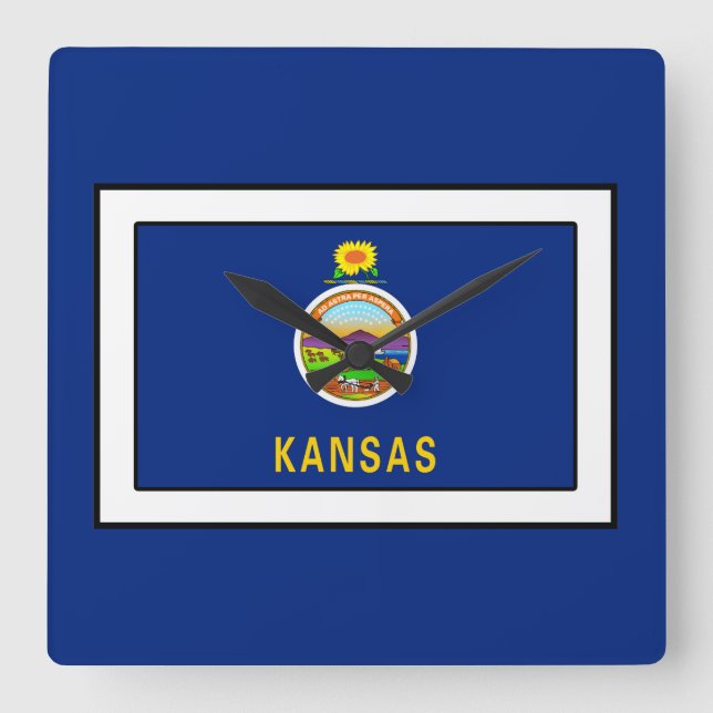 Kansas Square Wall Clock (Front)