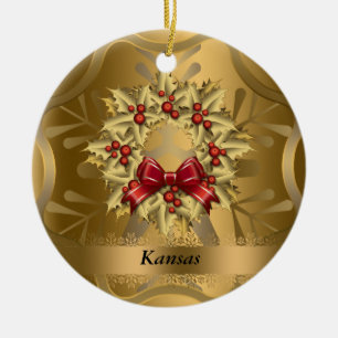 Kansas State Christmas Ornament