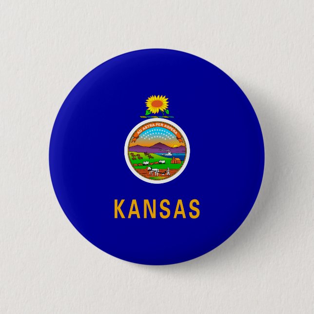 Kansas State Flag Design 6 Cm Round Badge (Front)