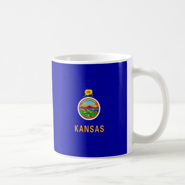 Kansas State Flag Design Coffee Mug (Right)
