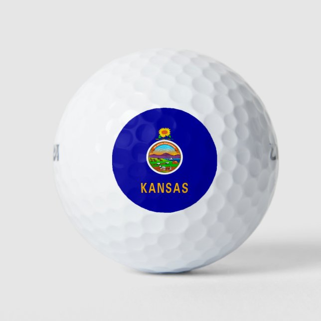 Kansas State Flag Design Golf Balls (Front)