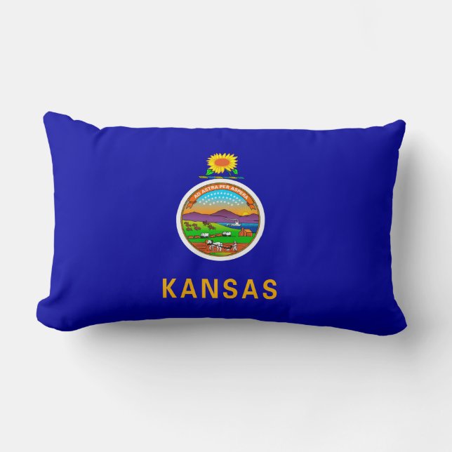 Kansas State Flag Design Lumbar Cushion (Front)