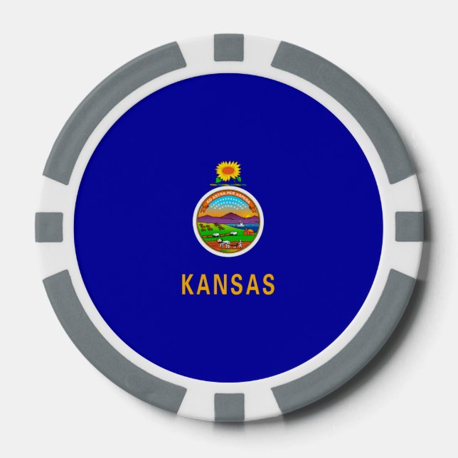 Kansas State Flag Design Poker Chips (Front)