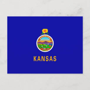 Kansas State Flag Design Postcard