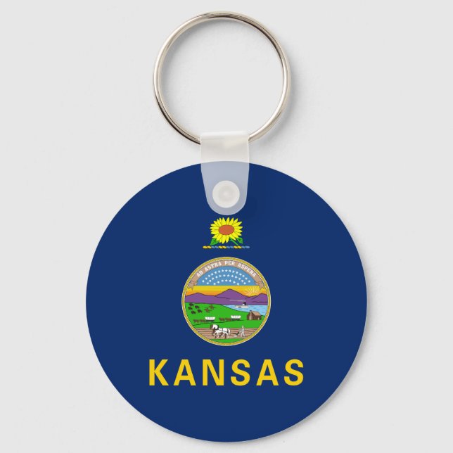 Kansas State Flag Key Ring (Front)