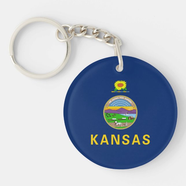 Kansas State Flag Key Ring (Front)