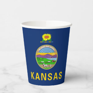 Kansas State Flag Paper Cups