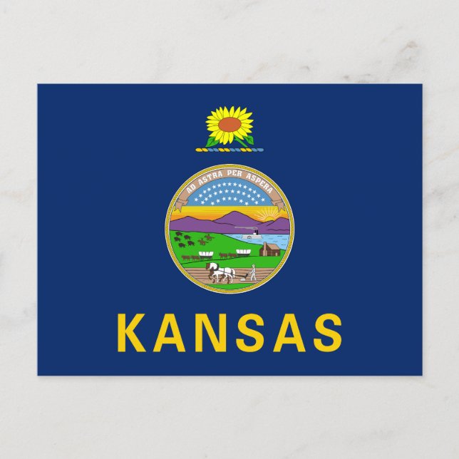Kansas State Flag Postcard (Front)