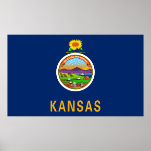 Kansas State Flag Poster