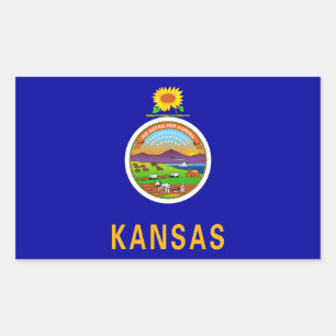 Kansas State Flag Rectangular Sticker