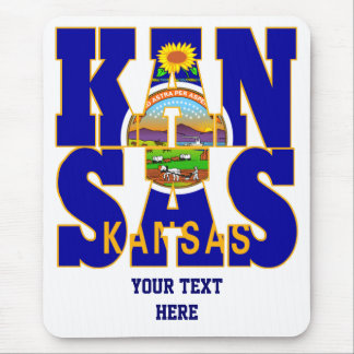 Kansas state flag text mouse pad