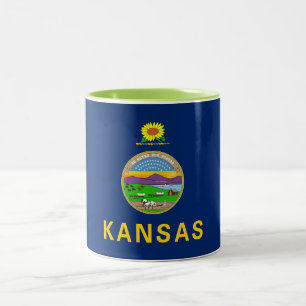 Kansas State Flag Two-Tone Coffee Mug