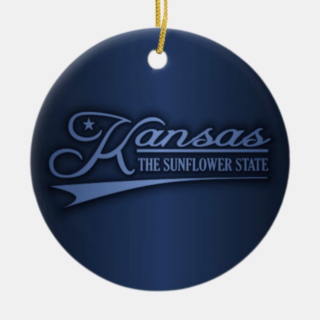Kansas State of Mine Ceramic Ornament (Front)