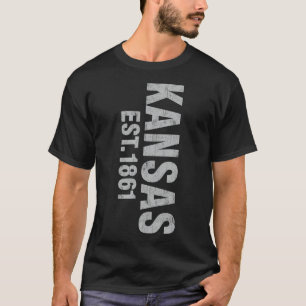 Kansas state patriotic American USA cool distresse T-Shirt