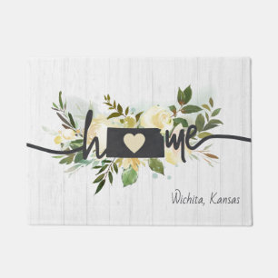 Kansas State Personalised Your Home City Rustic Doormat