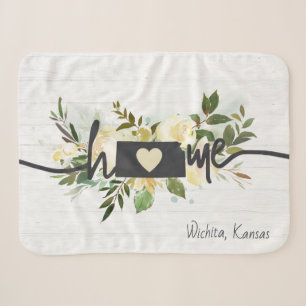 Kansas State Personalised Your Home City Rustic Sherpa Blanket