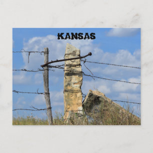 Kansas Stone Post Fence Post, Post Card. Postcard
