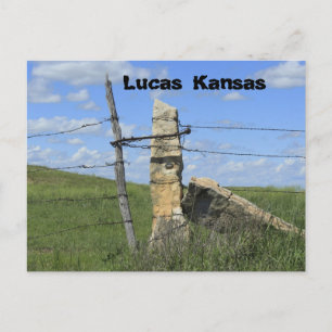 Kansas Stone Post Fence Post, Post Card. Postcard