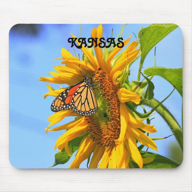 Kansas Sunflower and Monarch Butterfly, Mouse pad (Front)