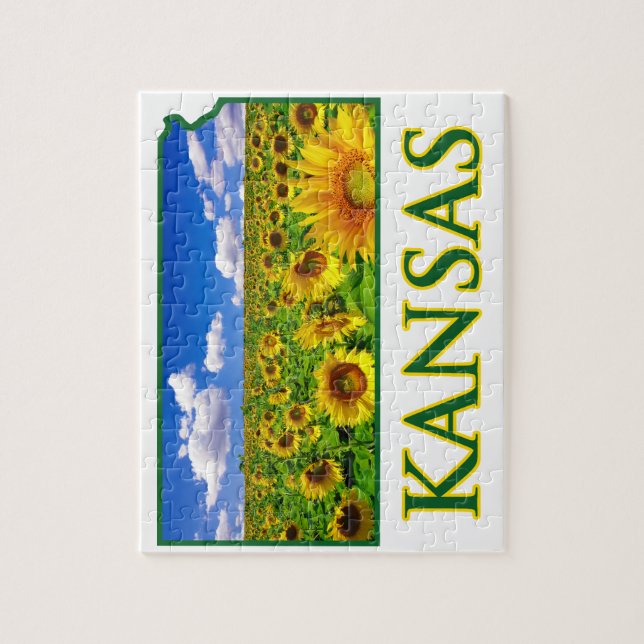 Kansas Sunflower Sky Jigsaw Puzzle (Vertical)