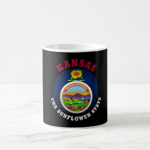 KANSAS SUNFLOWER STATE FLAG COFFEE MUG