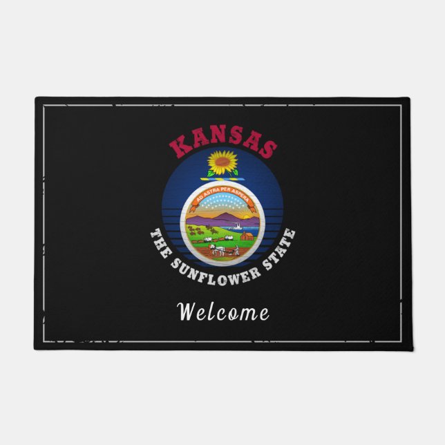 KANSAS SUNFLOWER STATE FLAG DOORMAT (Front)