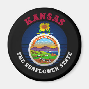 KANSAS SUNFLOWER STATE FLAG MAGNET