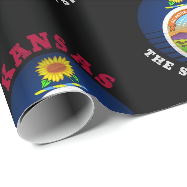 KANSAS SUNFLOWER STATE FLAG WRAPPING PAPER (Roll Corner)