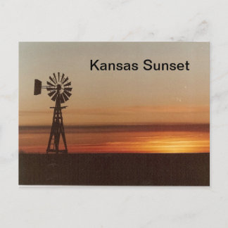 Kansas sunset postcard