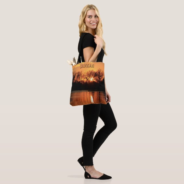 Kansas Sunset Reflection Photo Tote Bag (On Model)