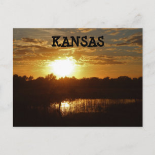 Kansas Sunset with a reflection Post Card. Postcard