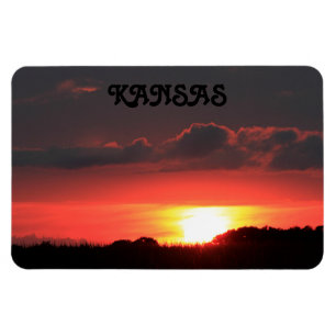 Kansas Sunset with Clouds Flexible Magnet