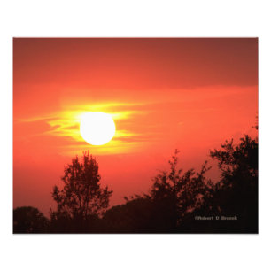 Kansas Sunset with Clouds Photo Enlargement Print