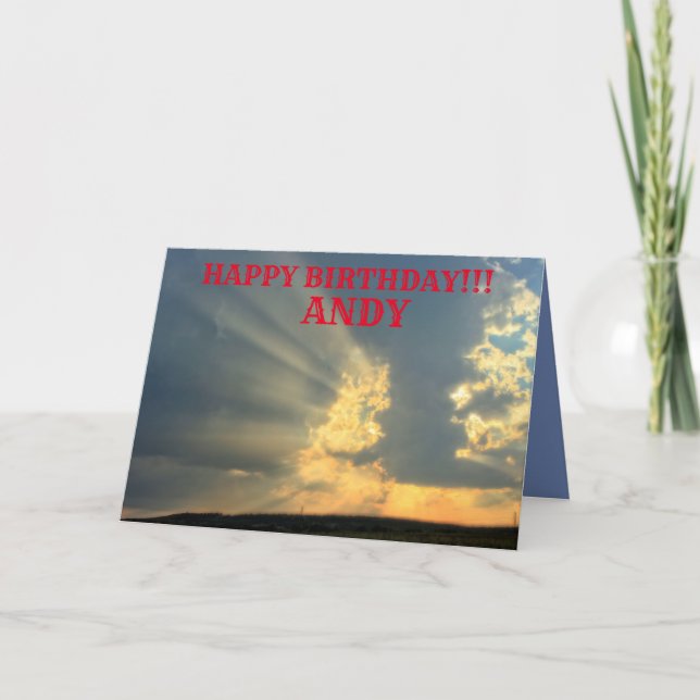 Kansas Sunset with Rays Birthday Greeting Card (Front)