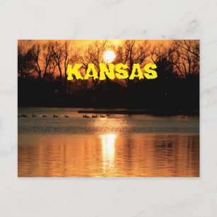 Kansas Sunset with Reflection POST CARD