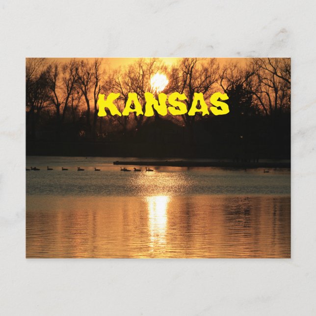 Kansas Sunset with Reflection POST CARD (Front)
