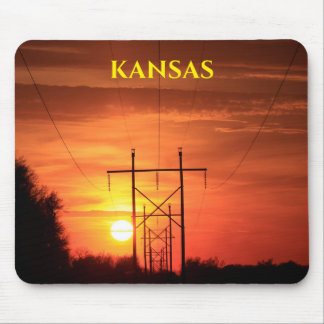 Kansas Sunset with Tree Silhouette Mouse Pad